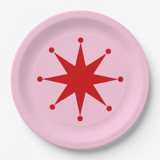 Retro Stippen Ster Papieren Bord (Voorkant)