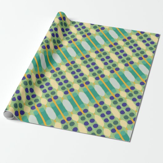 Retro stippen strepen cadeaupapier (Uitgerold)