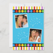 Retro Stippen & Stripes Birthday Bowling Party nod Kaart (Achterkant)