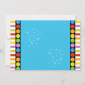 Retro Stippen & Stripes Birthday Bowling Party nod Kaart (Achterkant)