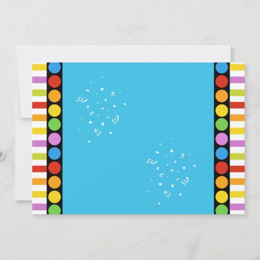 Retro Stippen & Stripes Birthday Bowling Party nod Kaart (Achterkant)