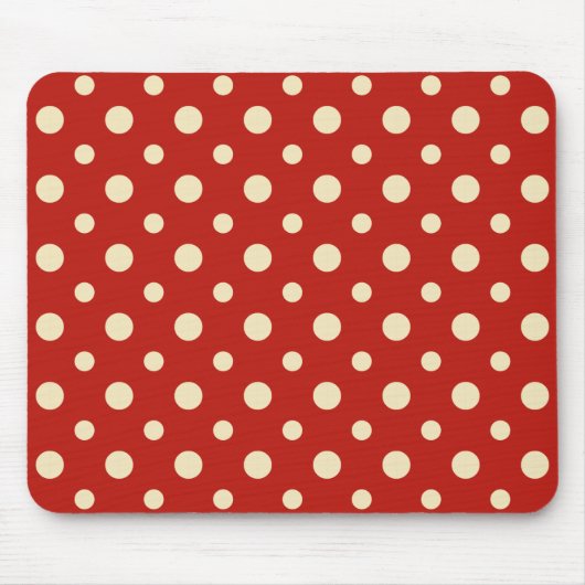 Retro Stippen Vanilla & Aardbei Mousepad Muismat (Voorkant)