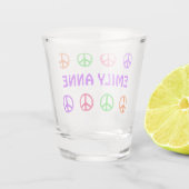 Retro Stippen Vredessymbolen Persoonlijk Shot Glas (Achterkant)