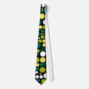 Retro Stippen Wit Groen Blauw Stropdas