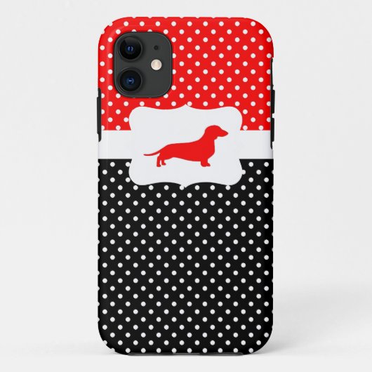 Retro Stippenhoesje met Dachshund Case-Mate iPhone Case (Achterkant)