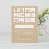 Retro Stock de Keuken Bridal Uitnodiging (Staand voorkant)