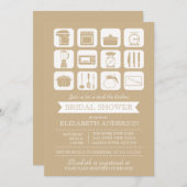 Retro Stock de Keuken Bridal Uitnodiging (Voorkant / Achterkant)