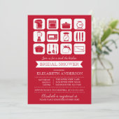 Retro Stock de Keuken Bridal Uitnodiging (Staand voorkant)