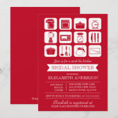 Retro Stock de Keuken Bridal Uitnodiging (Voorkant / Achterkant)