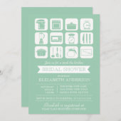 Retro Stock de Keuken Bridal Uitnodiging (Voorkant / Achterkant)