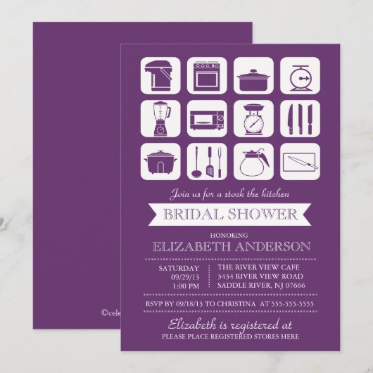 Retro Stock de Keuken Bridal Uitnodiging (Voorkant / Achterkant)
