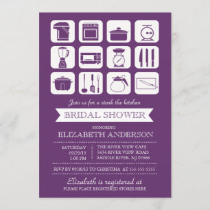 Retro Stock de Keuken Bridal Uitnodiging