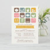 Retro Stock de Keuken Bridal Uitnodiging (Staand voorkant)