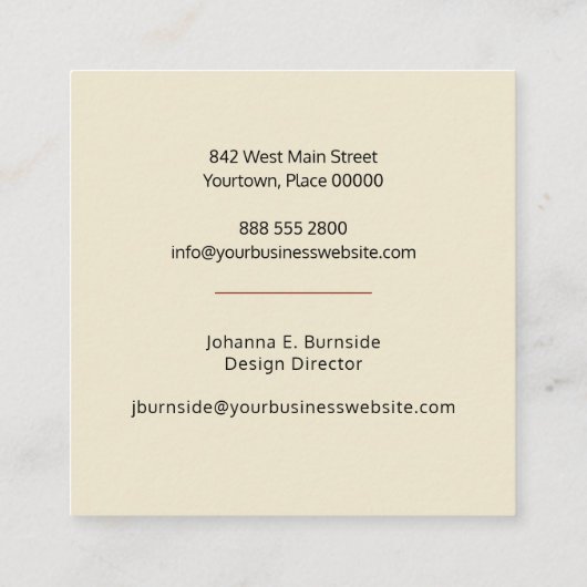 Retro Stock de Keuken Chef Vierkante Visitekaartje (Achterkant)