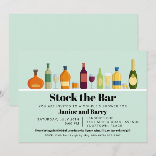 Retro Stock de Uitnodiging van de Bar Partij (Voorkant / Achterkant)