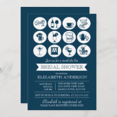 Retro Stock de Uitnodiging van de Bridal van de Ba (Voorkant / Achterkant)