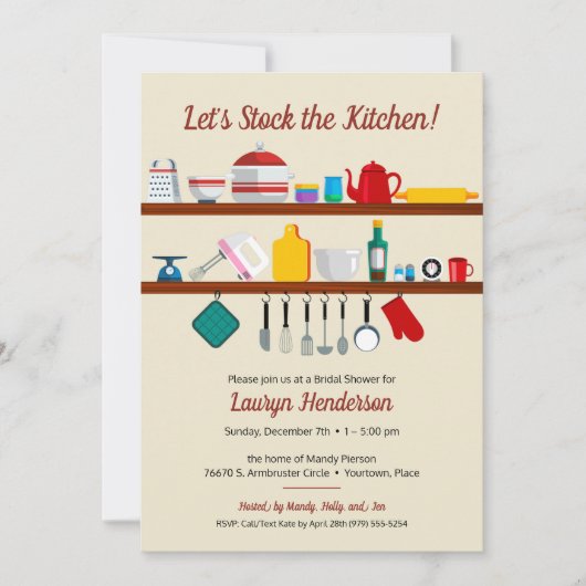 Retro Stock het KeukenVrijgezellenfeest Kaart (Voorkant)