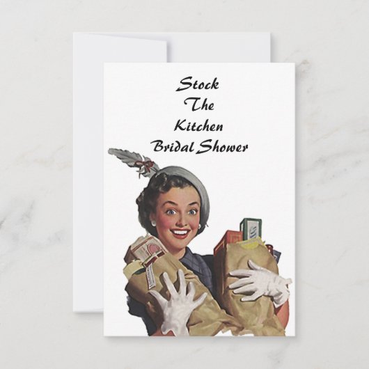 Retro Stock The Kitchen Bridal Shower-uitnodiginge Kaart (Voorkant)