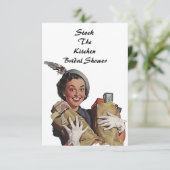 Retro Stock The Kitchen Bridal Shower-uitnodiginge Kaart (Staand voorkant)