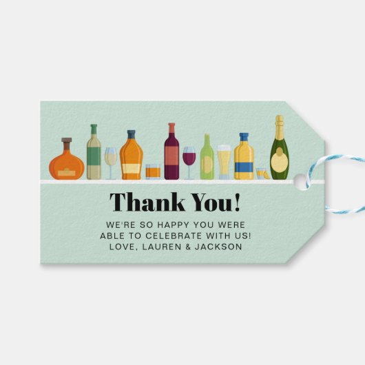 Retro Stocked Bar Favor Cadeaulabel (Voorkant (Horizontaal))