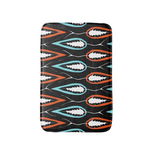 Retro stof: bloemennaadloze textuur badmat (Voorkant Verticaal)