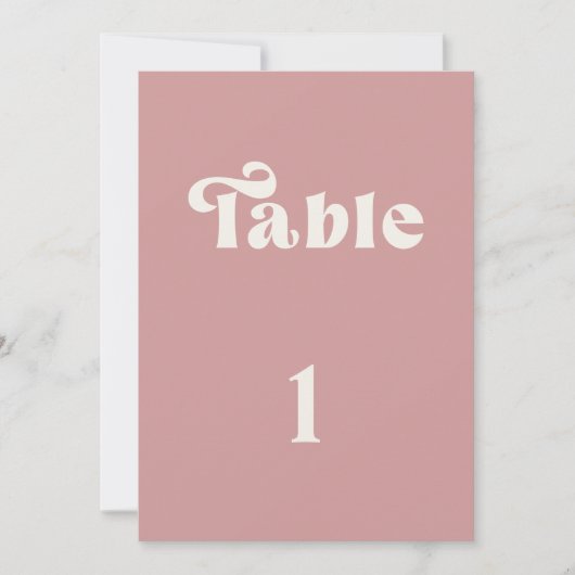 Retro Stof Roze Huwelijk tafelnummer (Voorkant)