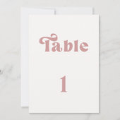Retro Stof Roze Trouwtafel nummer Kaart (Voorkant)