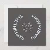 Retro Stoffig Blauw Vinyl Record Groovy Bruiloft Save The Date (Achterkant)