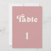 Retro stoffige roze huwelijks tafelnummers (Voorkant)