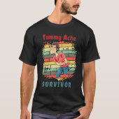 Retro Stomachache IBS Tummy Ache Survivor T-shirt (Voorkant)
