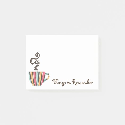 Retro stomen koffie illustratie post-it® notes (Voorkant)