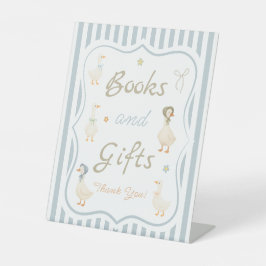 Retro Stomme Gans Baby Shower Boeken en Cadeaus  Reclamebord Met Voetstuk