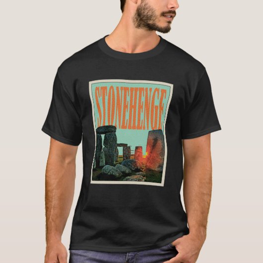 Retro Stonehenge England Souvenir T-shirt (Voorkant)