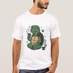 Retro Stoner Schildpad Vector T-shirt Ontwerp_1