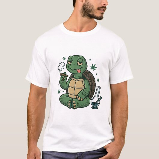 Retro Stoner Schildpad Vector T-shirt Ontwerp_1 (Voorkant)