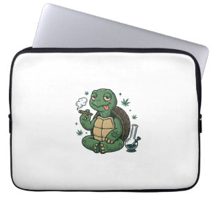 Retro Stoner Schildpad Vector T-shirt Ontwerp_1 Laptop Sleeve