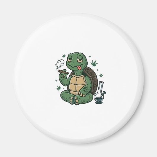 Retro Stoner Schildpad Vector T-shirt Ontwerp_1 Magneet (Voorkant)