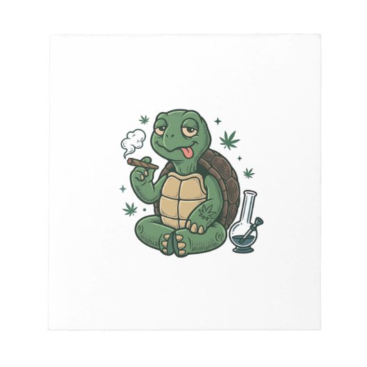 Retro Stoner Schildpad Vector T-shirt Ontwerp_1 Notitieblok (Voorkant)
