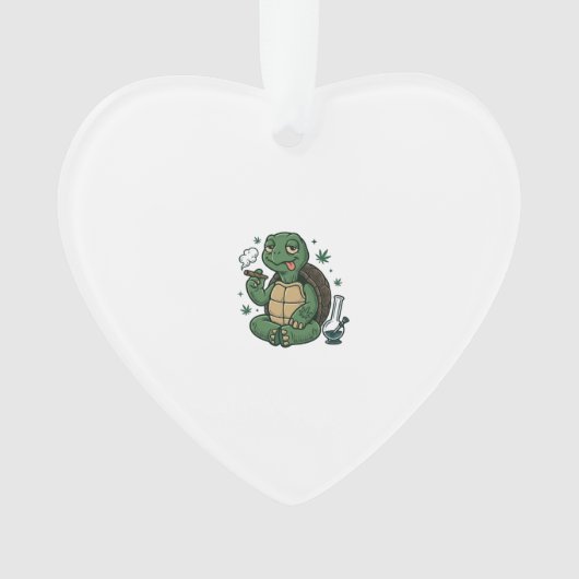 Retro Stoner Schildpad Vector T-shirt Ontwerp_1 Ornament (voorkant)