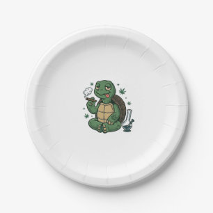Retro Stoner Schildpad Vector T-shirt Ontwerp_1 Papieren Bordje
