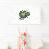 Retro Stoner Schildpad Vector T-shirt Ontwerp_1 Spandoek (Insitu)