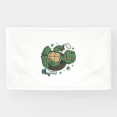 Retro Stoner Schildpad Vector T-shirt Ontwerp_1 Spandoek (Horizontaal)