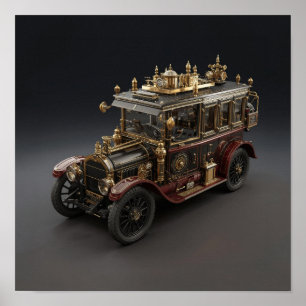 Retro Stoomtech Politie Cruiser Poster