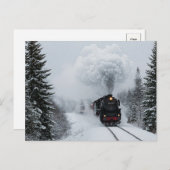 Retro stoomtrein wintersneeuw Briefkaart (Voorkant / Achterkant)