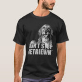 Retro Stop niet met Retrievin Funny Golden Retriev T-shirt (Voorkant)