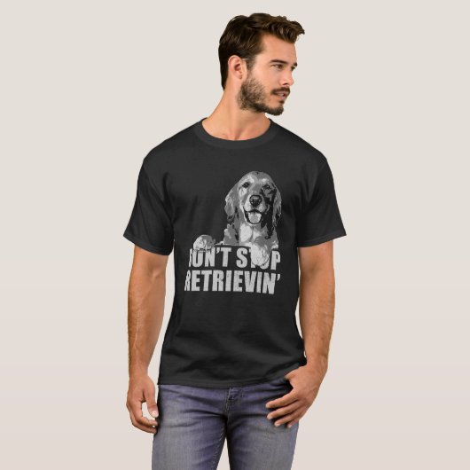 Retro Stop niet met Retrievin Funny Golden Retriev T-shirt (Voorkant volledig)