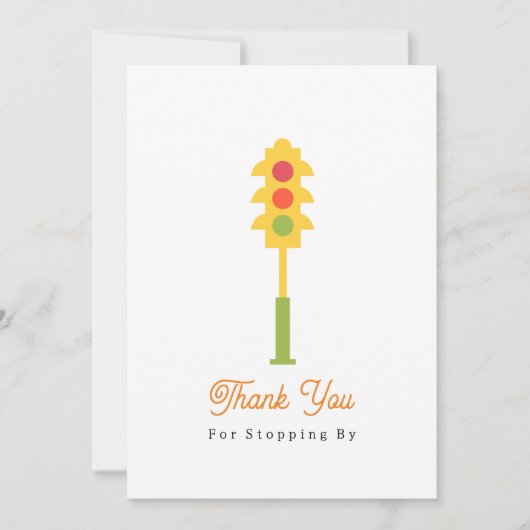 Retro stoplicht Baby shower dank u Bedankkaart (Voorkant)