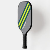 Retro Storm Cloud Grove Stripes met naam Pickleball Paddle (Links)
