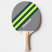 Retro Storm Cloud Grove Stripes met naam Tafeltennisbatje (Voorkant)