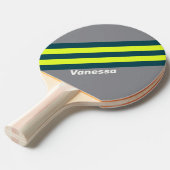 Retro Storm Cloud Grove Stripes met naam Tafeltennisbatje (Voorkant Gekanteld)